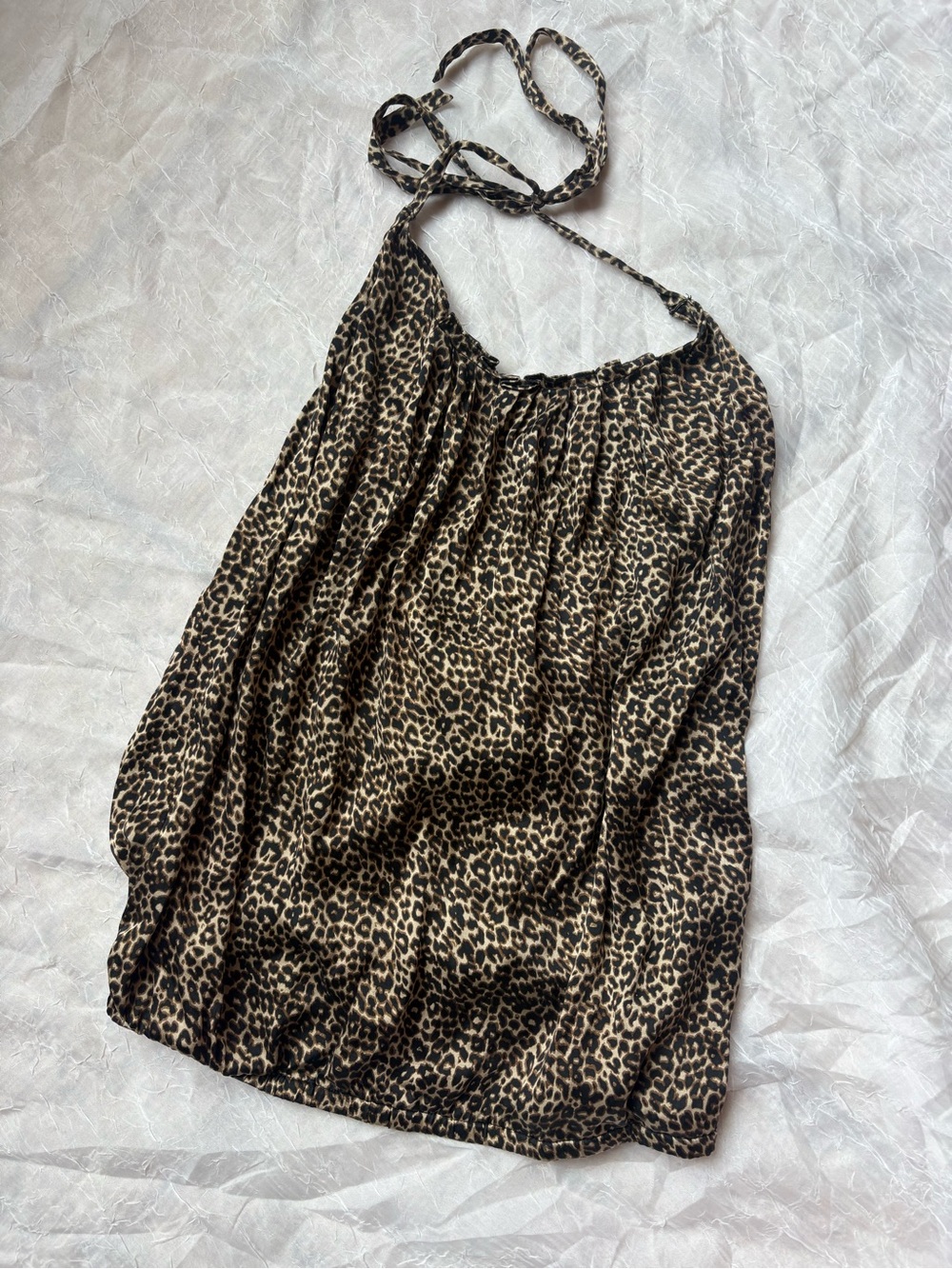 Express Leopard Print Halter Cami in Brown and Black